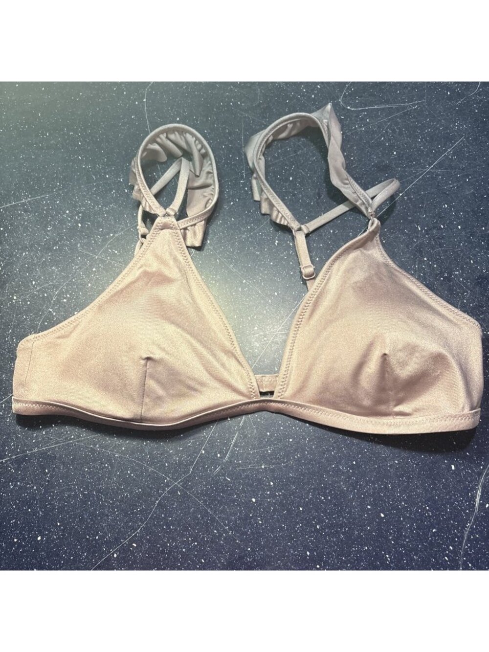 Victoria’s Secret Lilac Ruffle Straps Bikini Top Lightly Padded Sz 170/96A US M